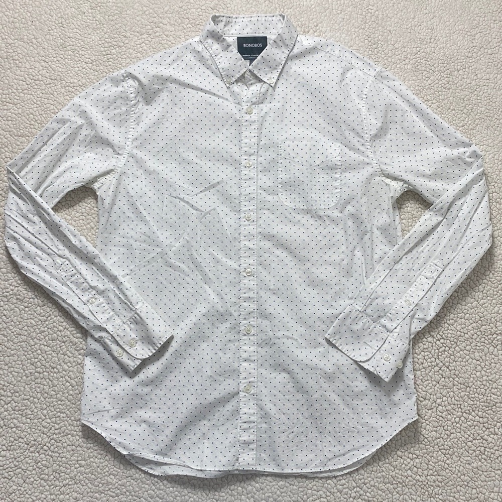 Bonobos White Polka Dot Dress Shirt